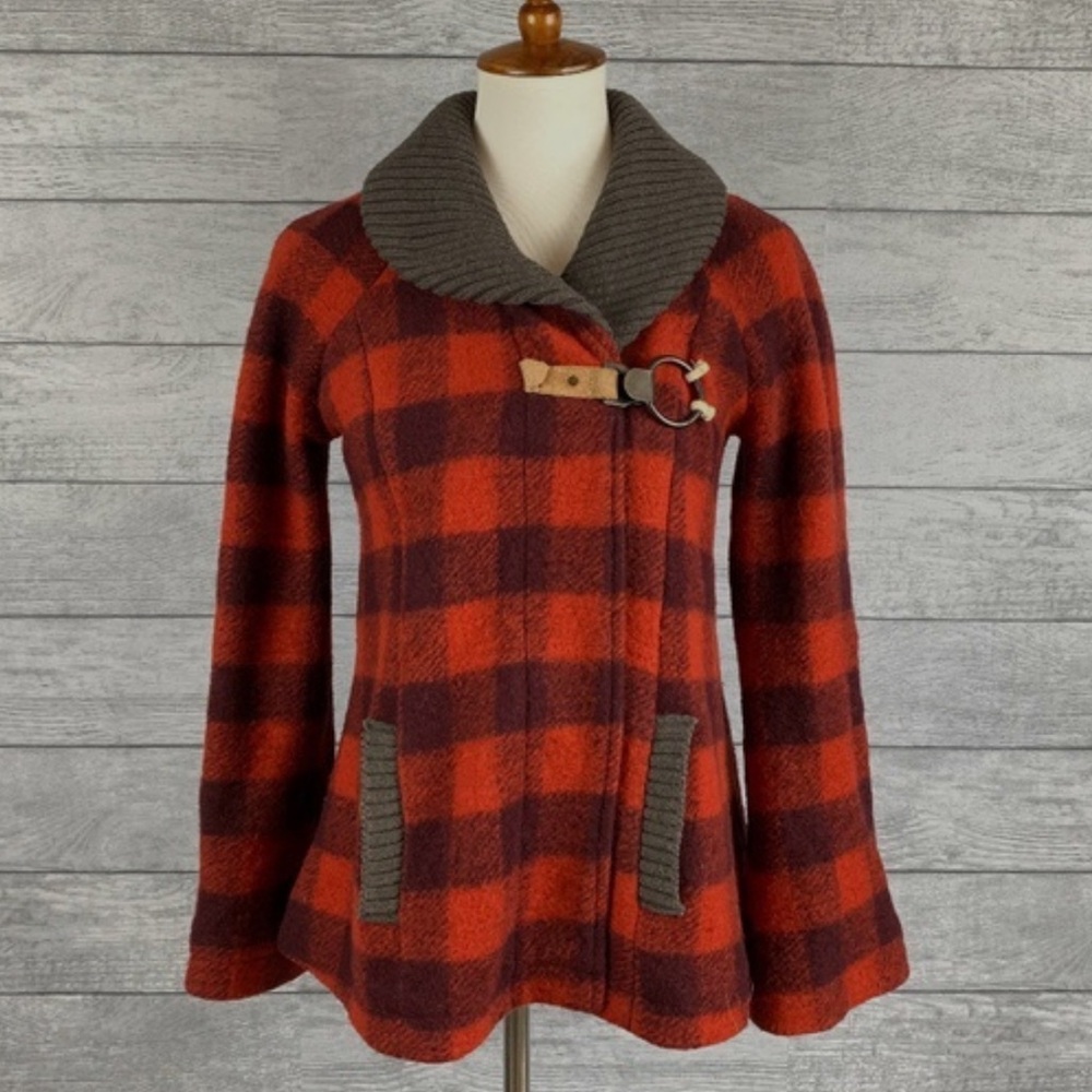 Free People Wool Buffalo Plaid Jacket